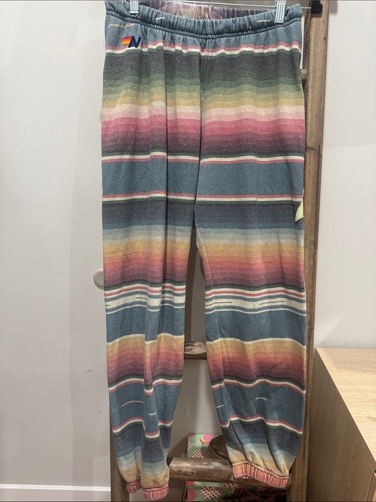 Aviator Nation Pants - Aviator Nation Stripe Jogger Pants - Blue/Multi